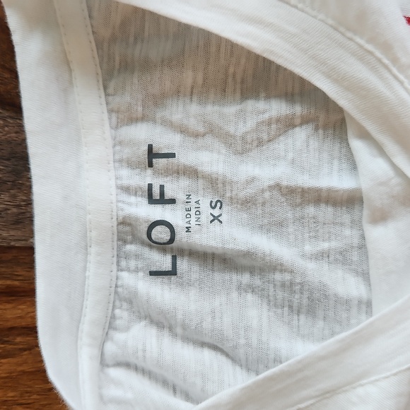 "Love" shirt, Loft, Ladies XS, Super Cute, Striped, White, Red and Black - Picture 3 of 4